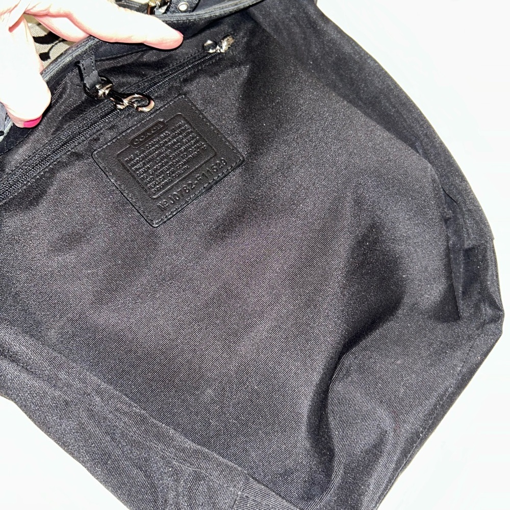 Coach Black and Gray Patterned Tote - Picture 8 of 12